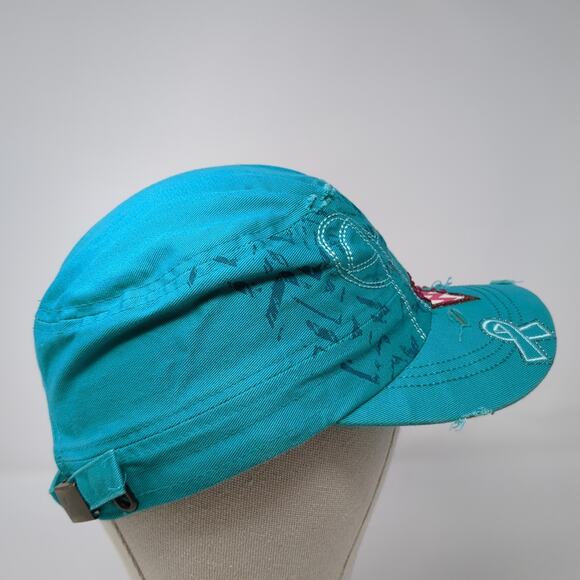 Ribbon Slideback Cadet Army Cap Hat Blue One Size Embroidered Leader - Picture 5 of 9